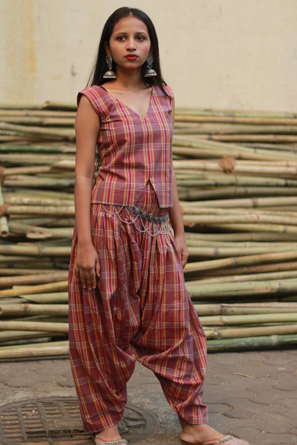 Nakhrebaaz| Patiala Salwar Co-ord Set | Kunbi | Brown