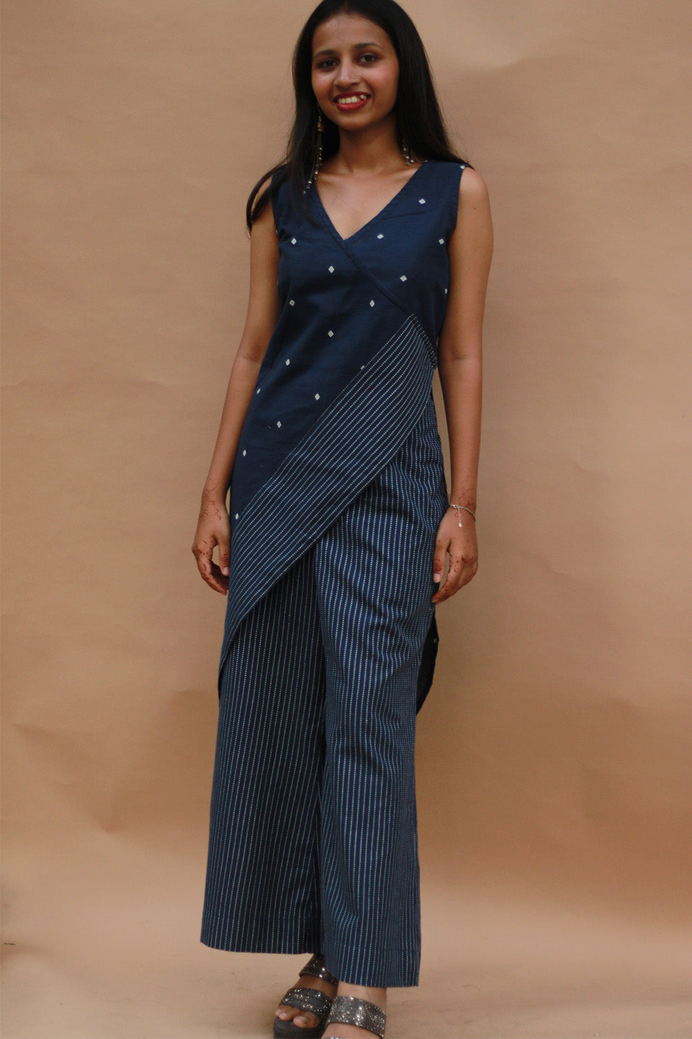 Raaya | Tapered Co-ord Set | Navy Blue