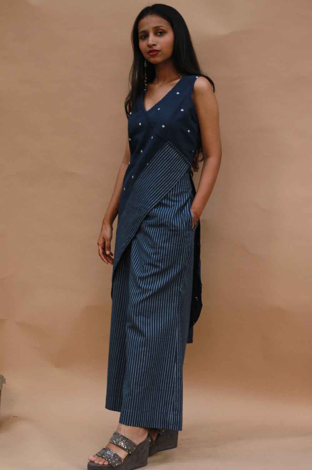 Raaya | Tapered Co-ord Set | Navy Blue