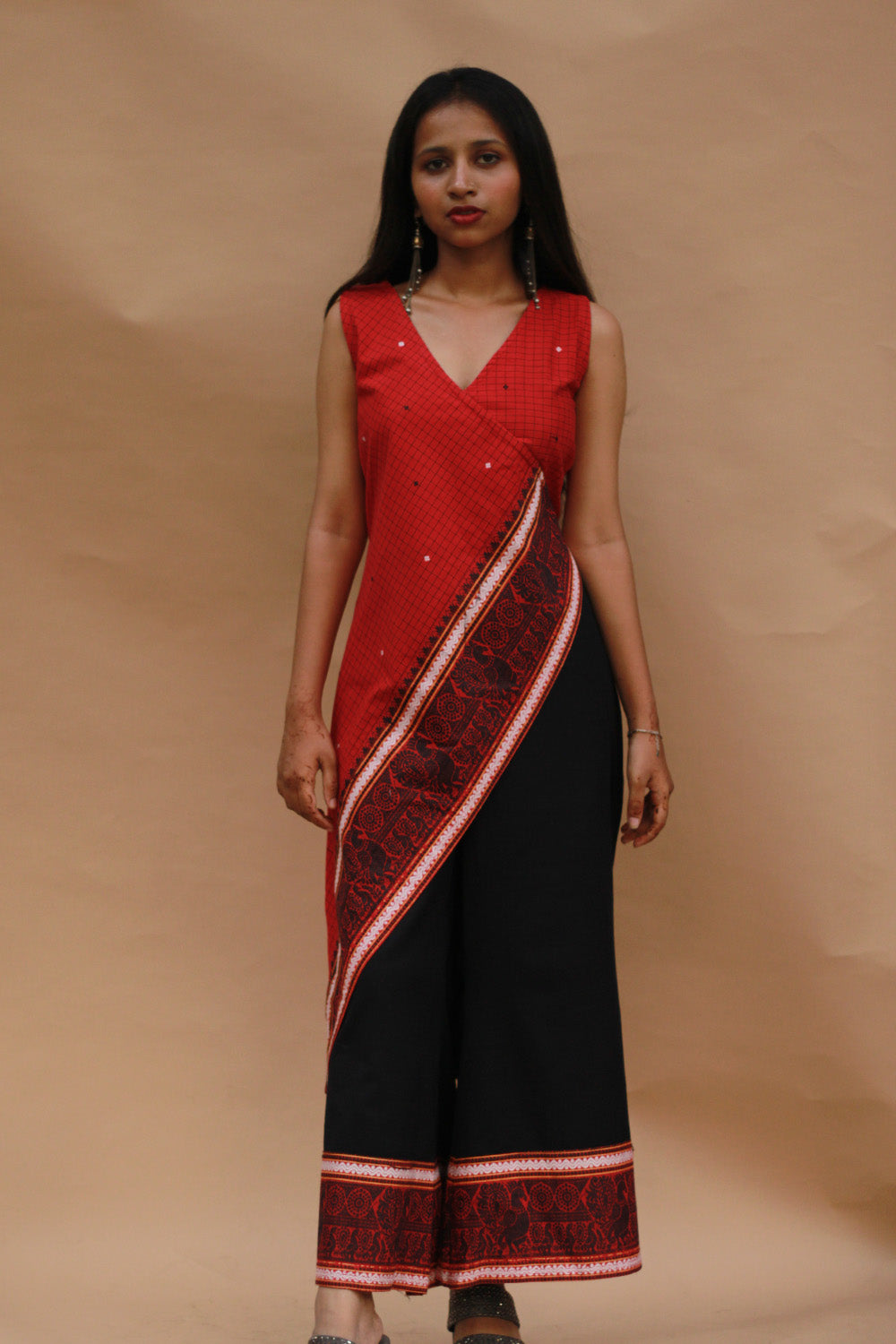 Raaya | Tapered Co-ord Set | Red Black