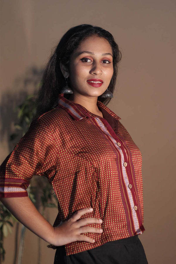 Kanaka | Khunn Cropped Shirt | Rust