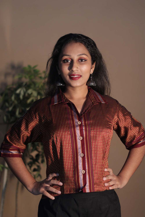 Kanaka | Khunn Cropped Shirt | Rust