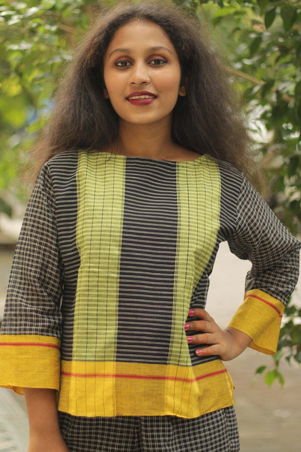 Vairagi | Patteda Anchu Crop Top | Lime