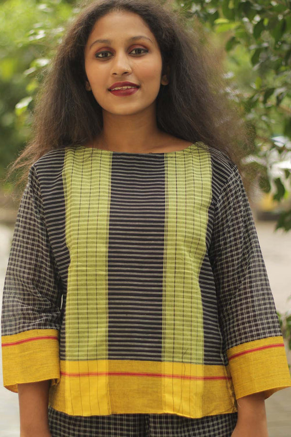 Vairagi | Patteda Anchu Crop Top | Lime