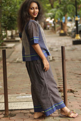 Vairagi | Patteda Anchu Crop Top | Cobalt