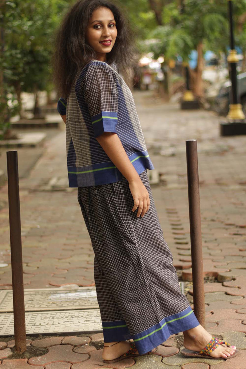 Vairagi | Patteda Anchu Crop Top | Cobalt