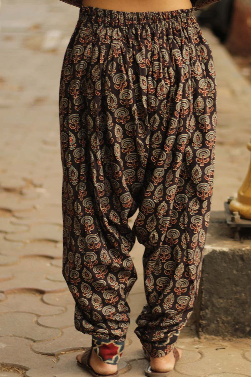 Dhoti Pants in Black Prakruti Ajrakh