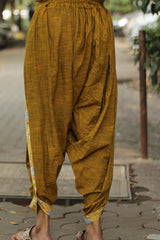 Dhoti Pants | Mustard with Yellow Sanganeri accent