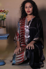 Sitaara | Ajrakh Modal Kaftan | Noir Florals