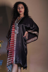 Sitaara | Ajrakh Modal Kaftan | Noir Florals