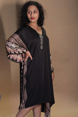 Sitaara | Ajrakh Modal Kaftan | Noir Abstract