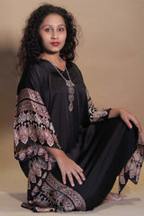 Sitaara | Ajrakh Modal Kaftan | Noir Abstract