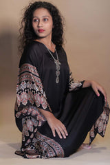 Sitaara | Ajrakh Modal Kaftan | Noir Abstract