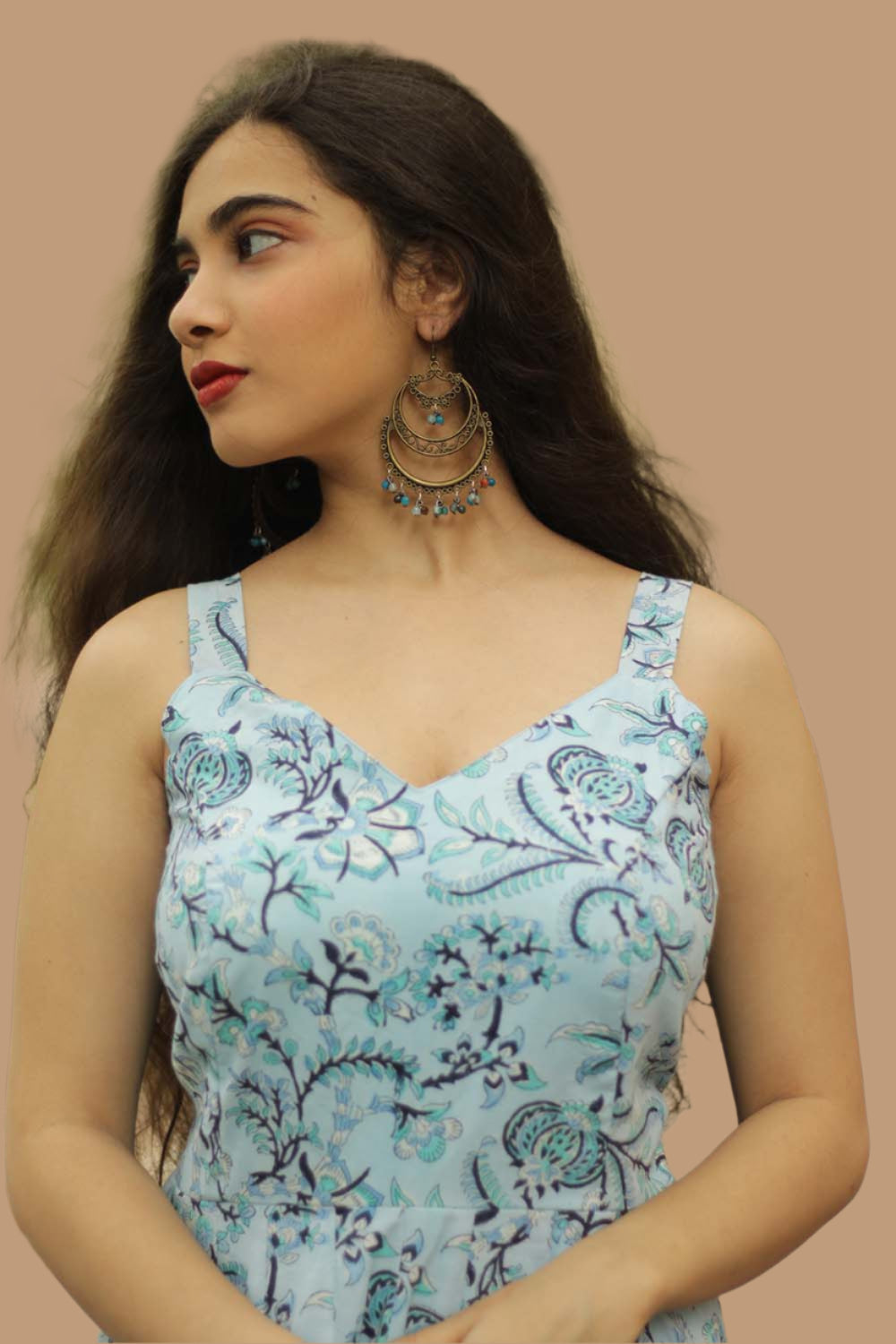 Tarangini | Long Kali Dress | Blue Sanganeri