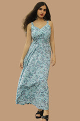 Tarangini | Long  Kali Dress | Blue Sanganeri
