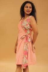 Overlap Dress- Blush Kantha & Sanganeri