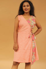Overlap Dress- Blush Kantha & Sanganeri