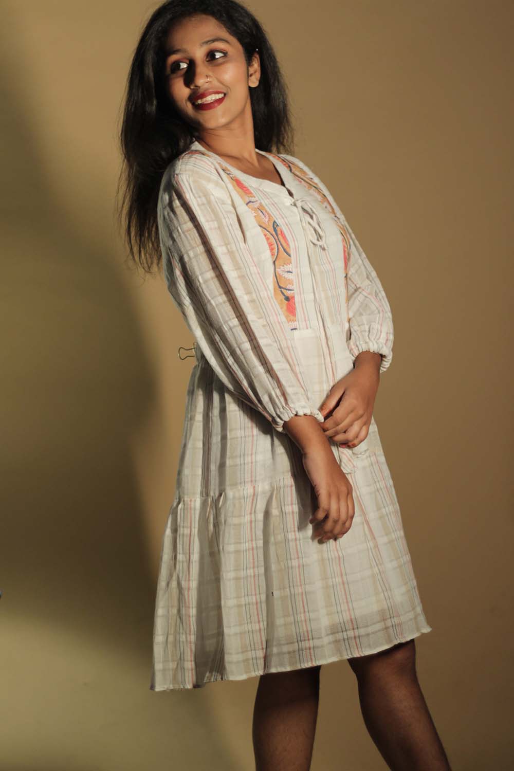 Gypsy | Short Dress | Peach Stripes