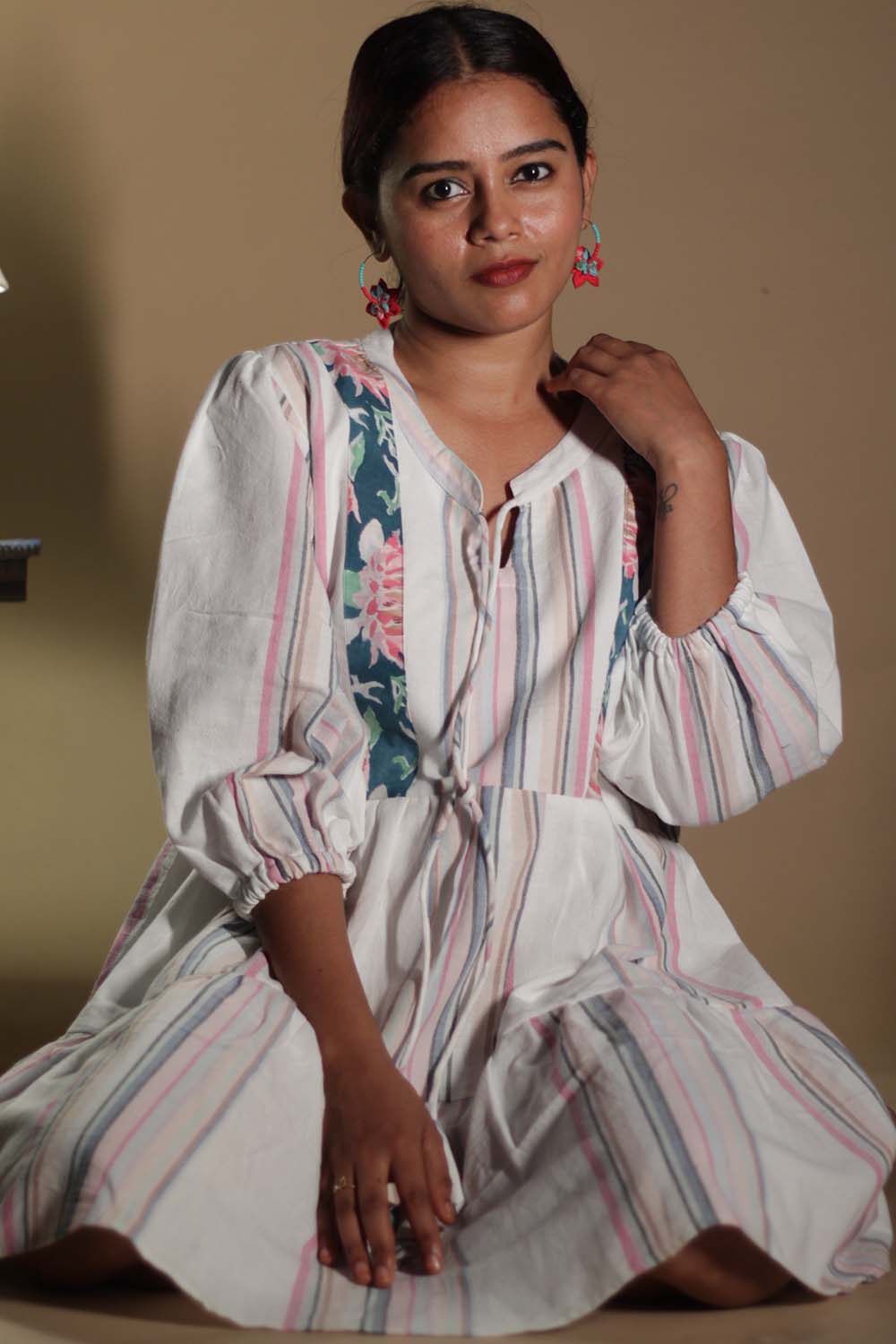 Gypsy | Short Dress | Fuchsia Stripes