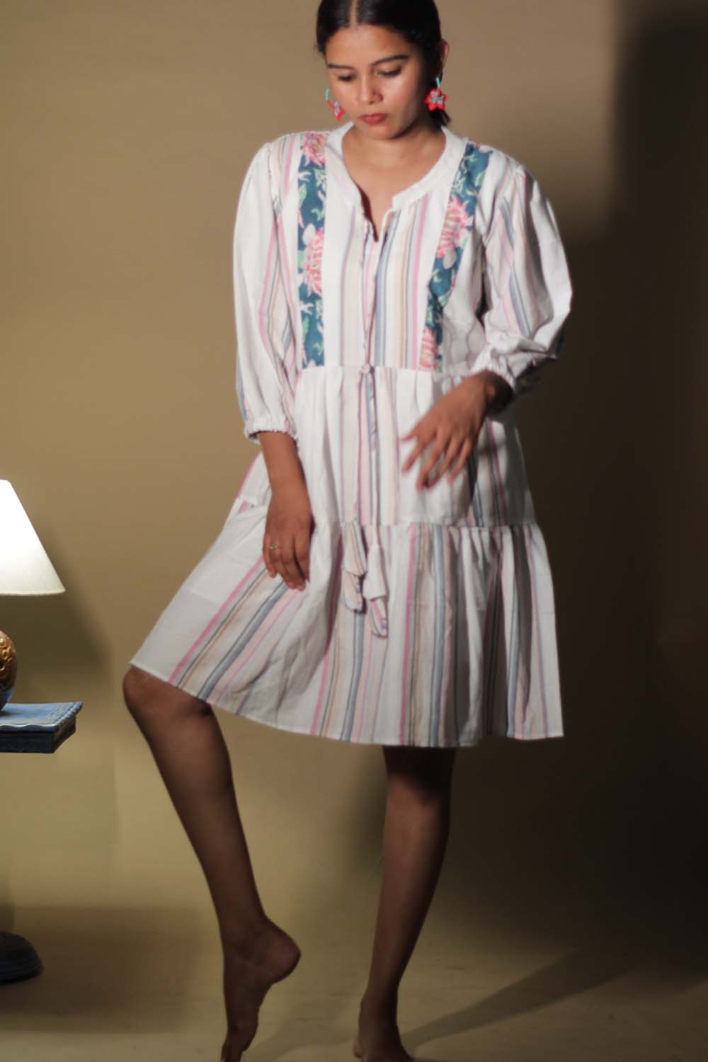 Gypsy | Short Dress | Fuchsia Stripes