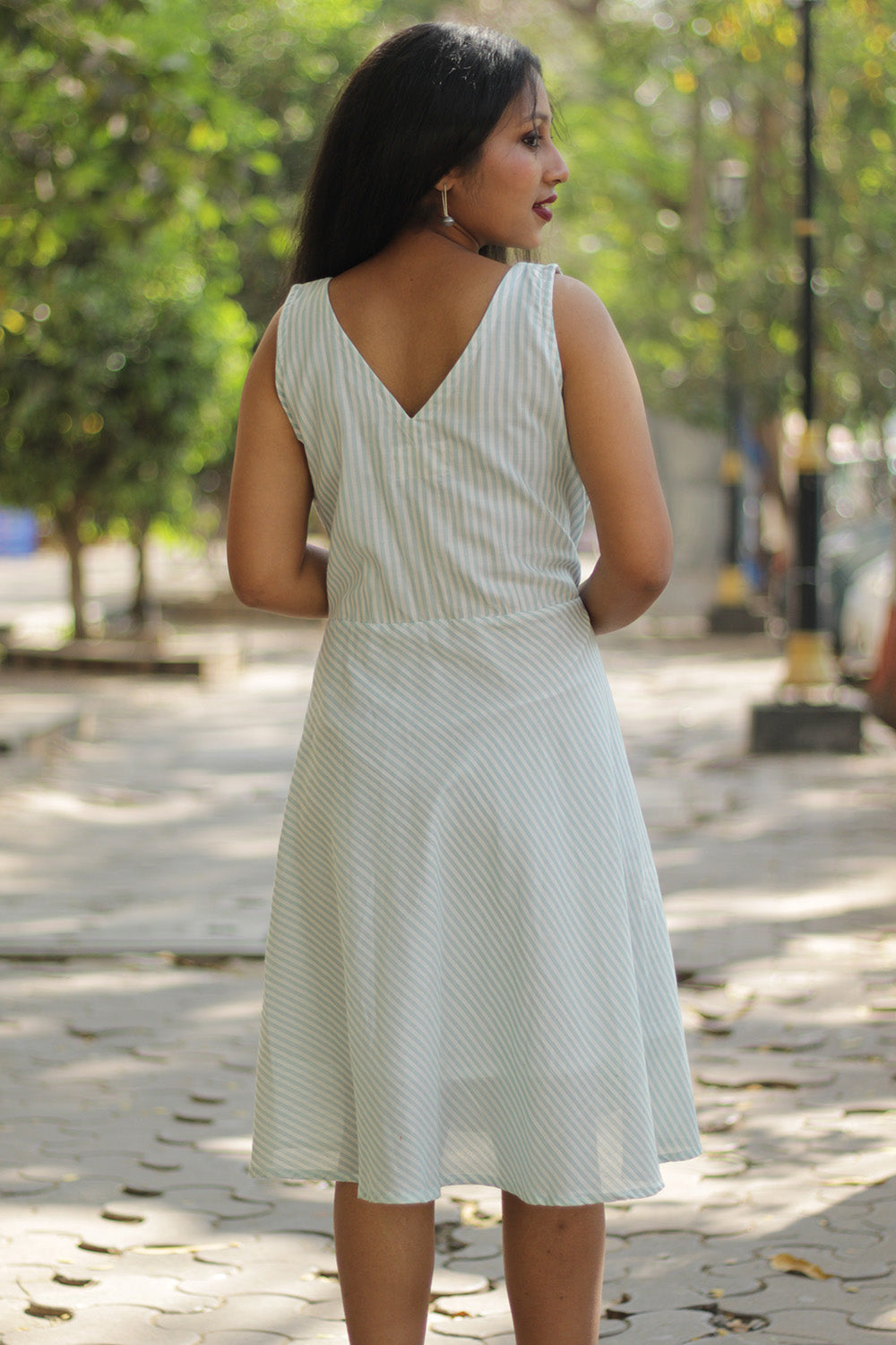 Candy Cane | Fitted Yoke Dress | Mint