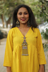 Afghani Pendant Dress | Sunflower Yellow Cotton