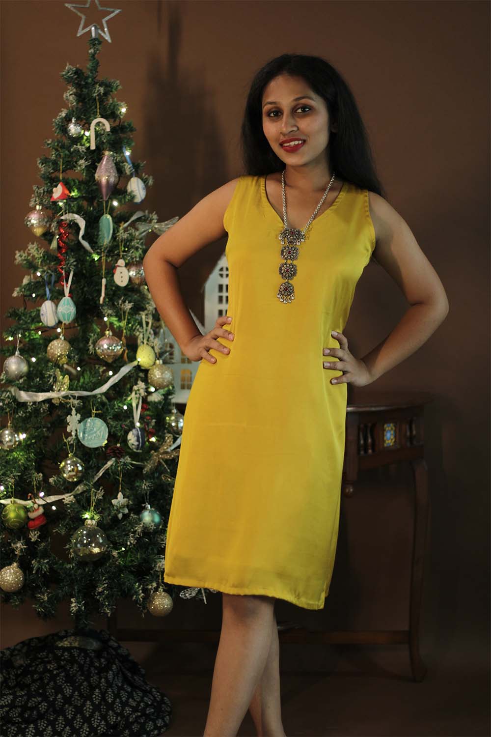 Starlight | Sleeveless Modal Dress | Golden