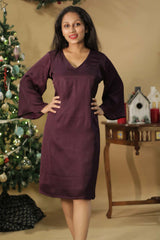 Diva | Bell Sleeves Modal Dress | Sangria