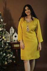 Diva | Bell Sleeves Modal Dress | Golden