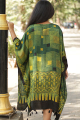 Sitaara | Modal Kaftan   | Green & Yellow Ajrakh