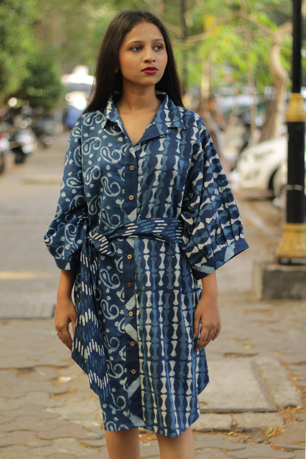 Maati | Shirt Dress | Indigo Kairi