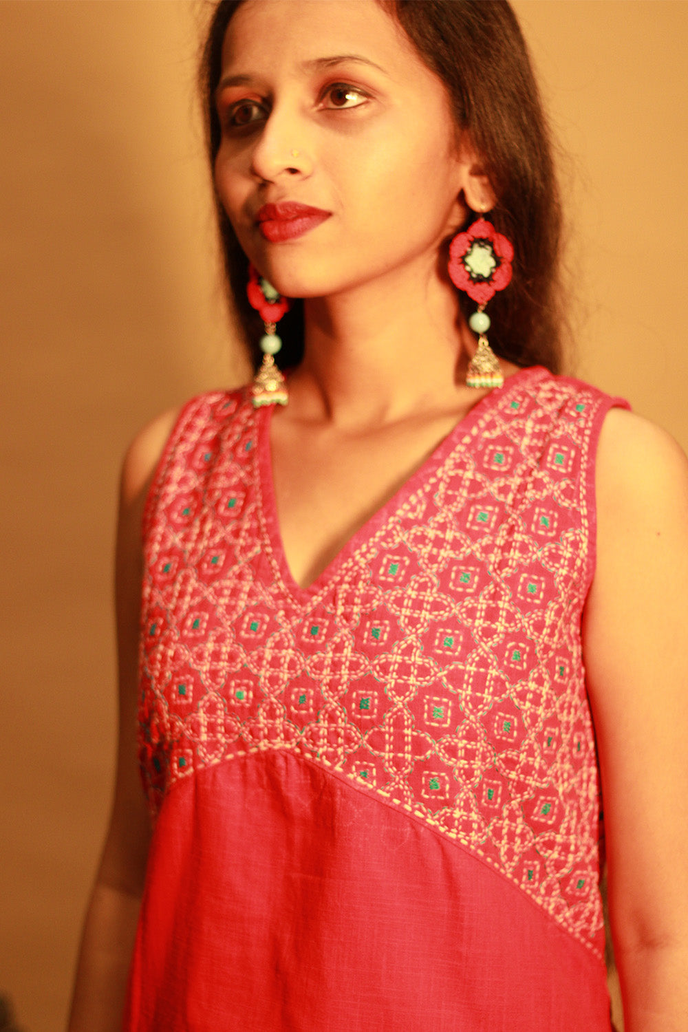 Suhani | Embroidered Dress | Red