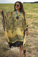 Sitaara | Modal Kaftan | Pale Yellow Ajrakh