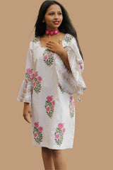 Sayali | Short Dress | Pink Dahlias Sanganeri