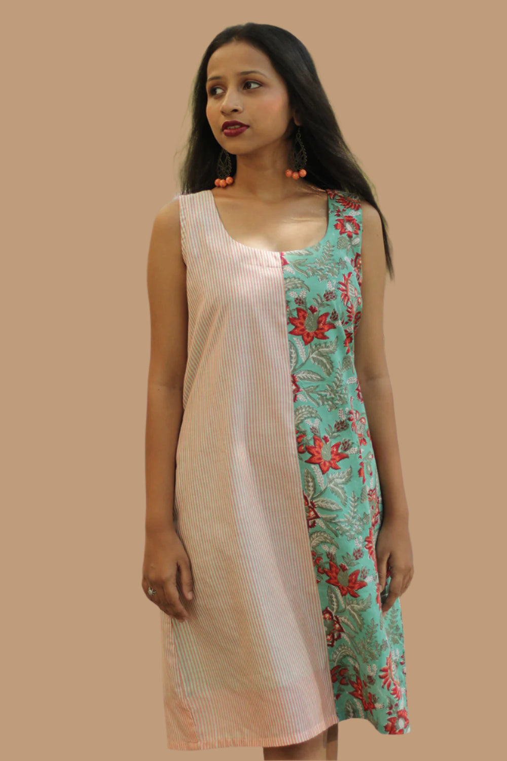 Anaya | Short Dress | Red Blooms Sanganeri