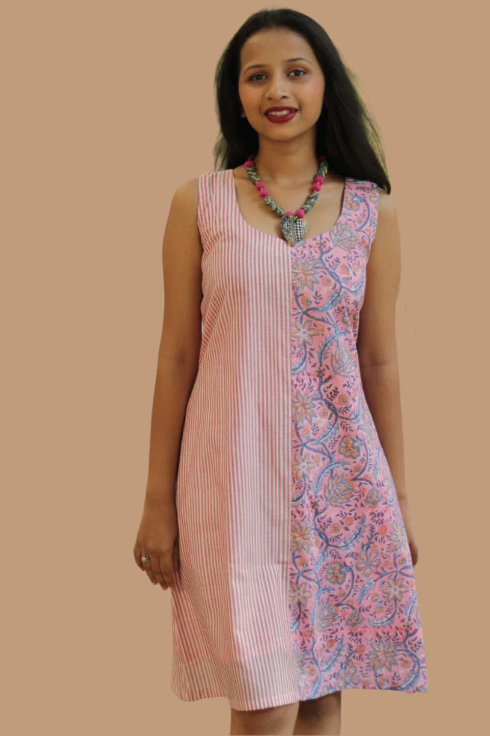 Anaya | Short Dress | Pink Sanganeri