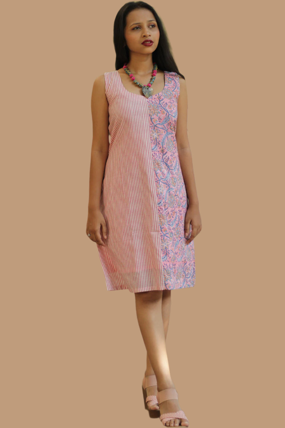 Anaya | Short Dress | Pink Sanganeri