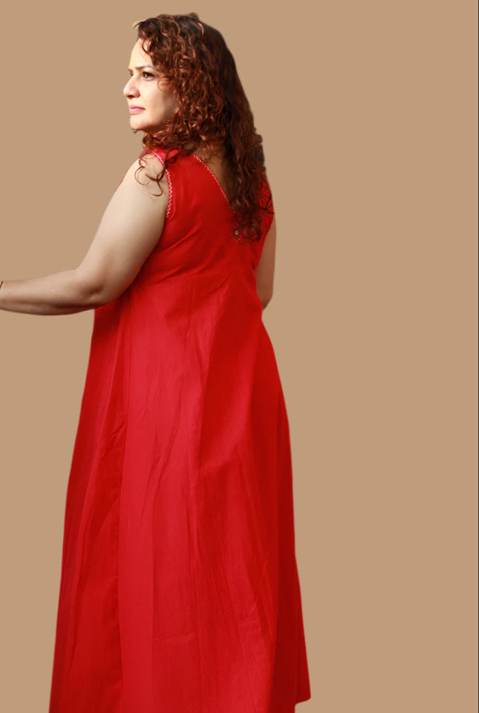 Khwaab | Long Kali Dress | Red