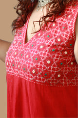 Khwaab | Long  Kali Dress | Red