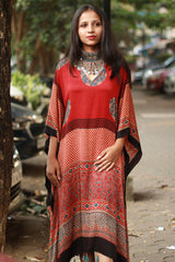 Sitaara | Modal Kaftan | Madder Circles Ajrakh