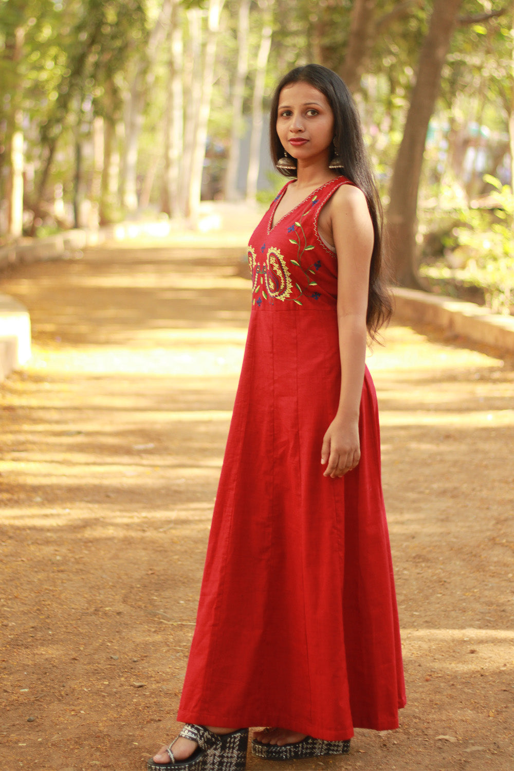 Khwaab | Long Kali Dress | Red