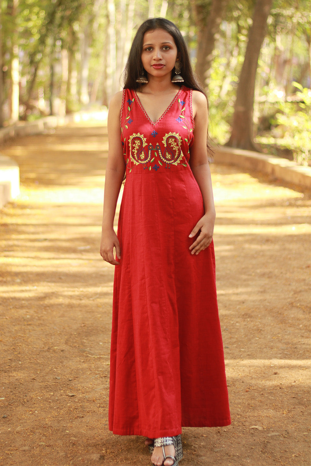 Khwaab | Long Kali Dress | Red