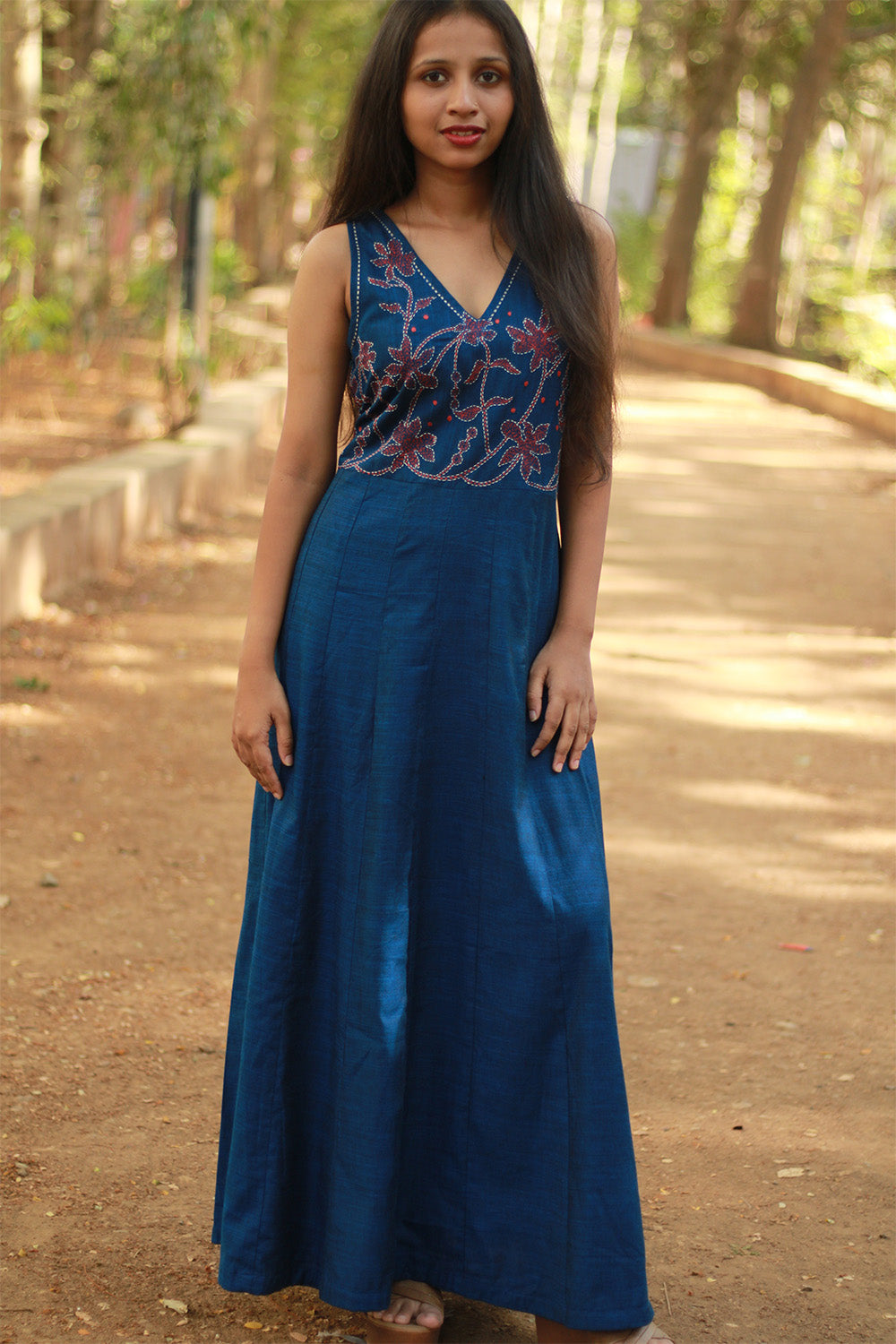 Khwaab | Long  Kali Dress | Blue