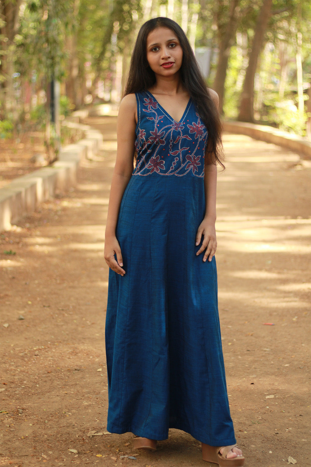 Khwaab | Long  Kali Dress | Blue