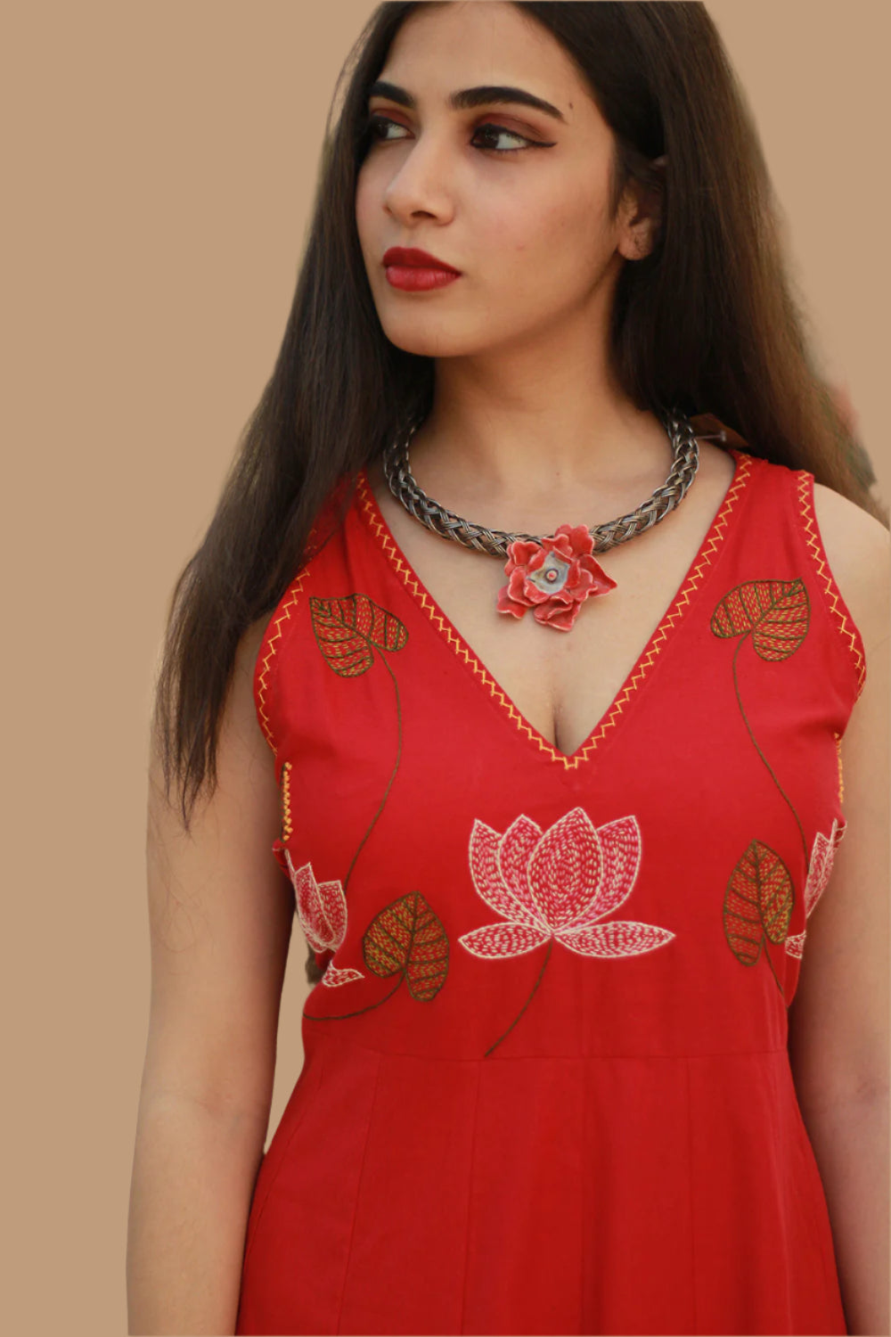 Saroj | Khwaab | Long Kali Dress | Crimson