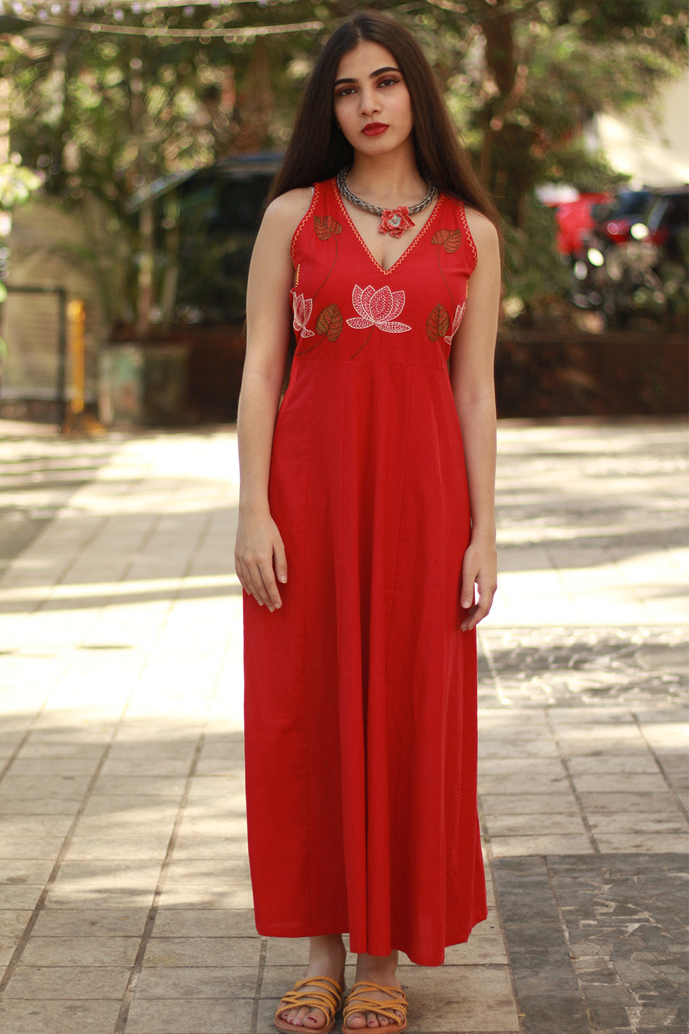 Saroj | Khwaab | Long Kali Dress | Crimson