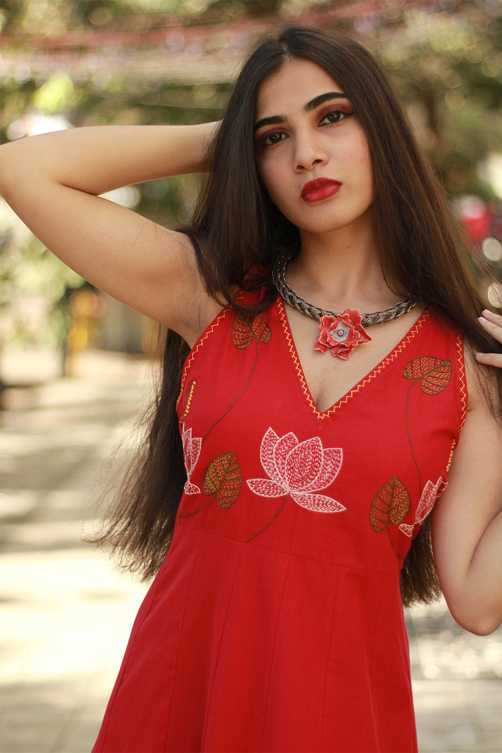Saroj | Khwaab | Long Kali Dress | Crimson