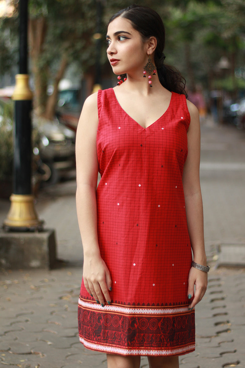 Scarlet Sparkle | Short Dress | Cotton