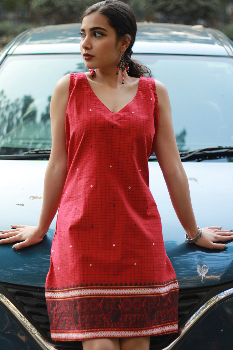 Scarlet Sparkle | Short Dress | Cotton