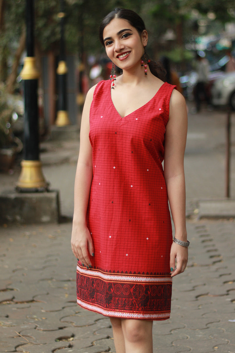 Scarlet Sparkle | Short Dress | Cotton